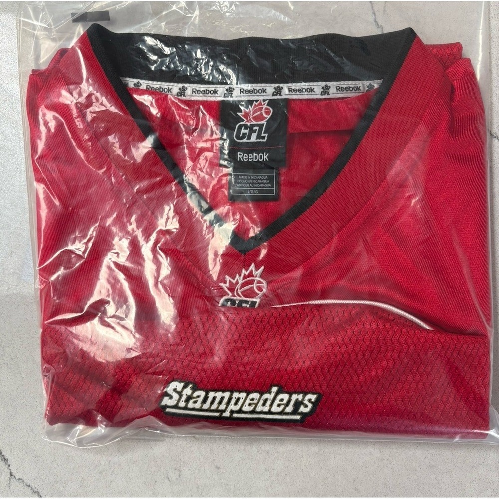 Vintage Reebok Calgary Stampeders CFL Football Jersey Red Home Blank Men's Large - Picture 10 of 10